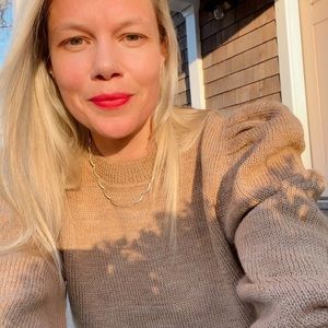 Loeffler Randall Puff Sleeve Sweater in Camel | size Medium